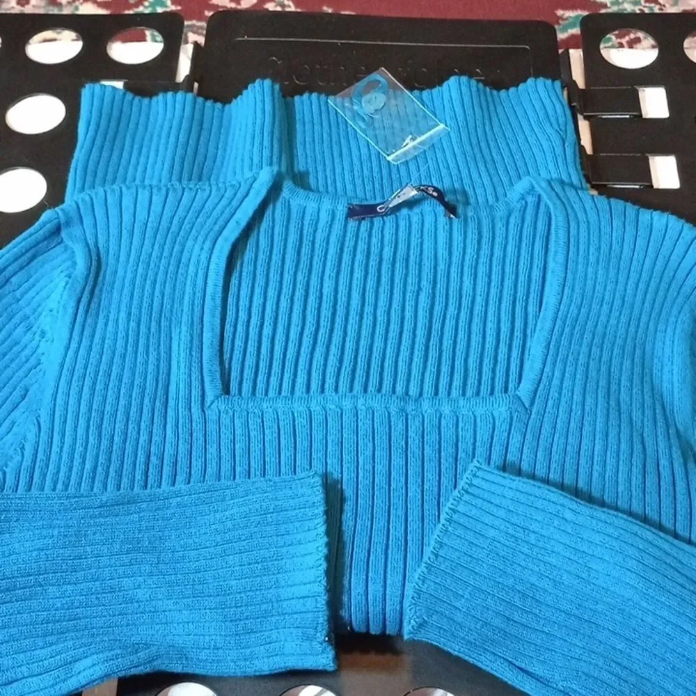 Chadwick lg square neck women's sweater Aqua or Teal (Rox357), Please Specify